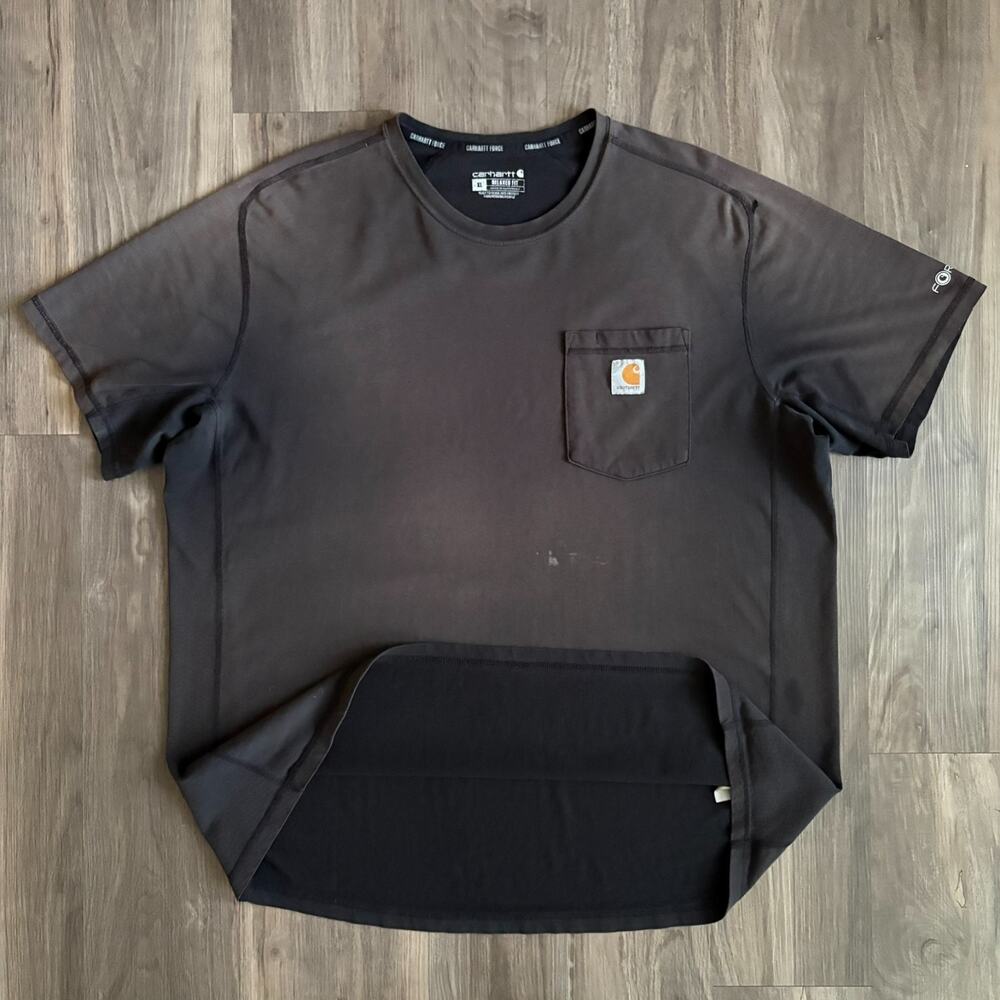 Vintage Gradient Sun Faded Pocket T-Shirt Men's Size XL Black WIP Work Carhartt